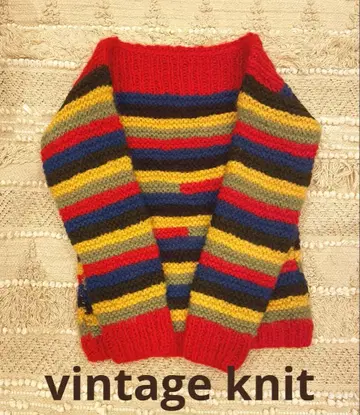 이탈리아제 컬러풀 보더 vintage 니트 구제 의류