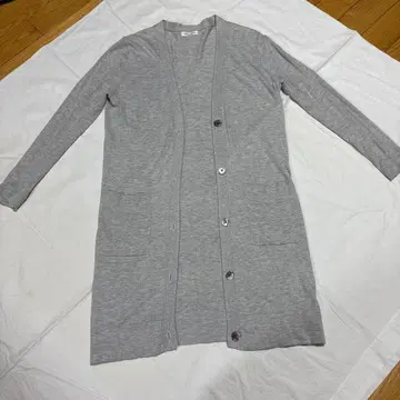 [SALON] 코튼 레이온 혼방 롱 가디건 라이트 그레이 프리 사이즈