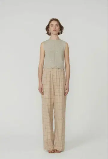 택 포함 새상품 eaphi DOUBLE BELT CHECK PANTS