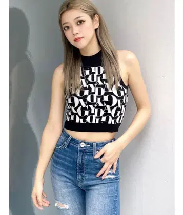 제이다 GYDA 니트 자카드 아메스리 니트탑