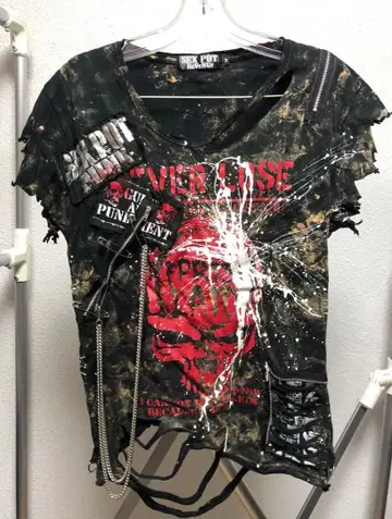 SEX POT ReVeNGe 페인트 체인 T셔츠 익명 배송