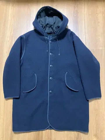 maillot 마이요 mature 울 코트 모즈 노카라 후드 부착