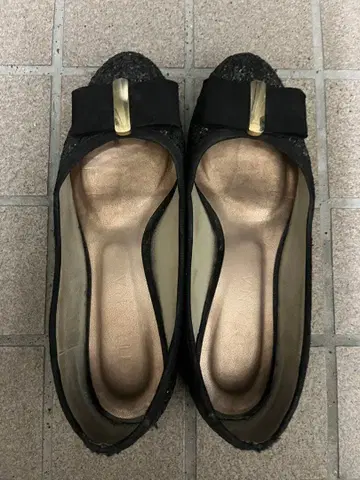 다이애나 블랙 글리터 플랫슈즈