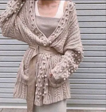 TODAYFUL 아란 니트 가디건 베이지