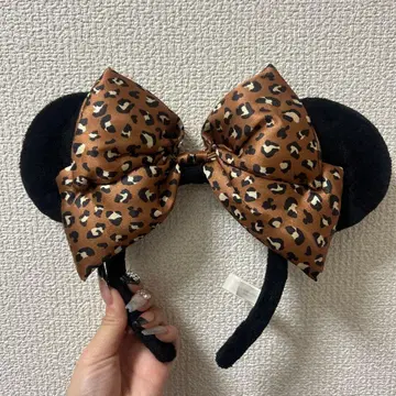레오파드 무늬 리본 머리띠