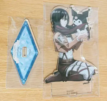 진격의 거인 산리오 콜라보 미카사 아커만 쿠로미 아크릴 스탠드 M 사이즈