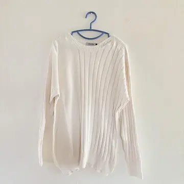 AVIREX 긴팔 니트 스웨터, 화이트 티셔츠 스웨터