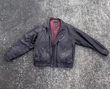 가죽 MA-1 플라이트 자켓 블랙