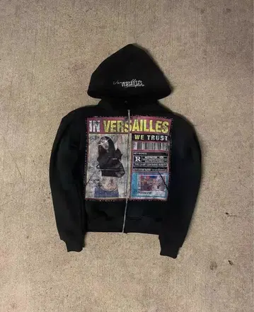 그래픽 프린트 블랙 후드티 archive opium