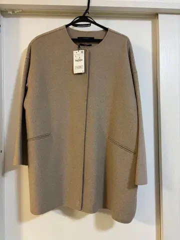 새상품 ZARA BASIC 노카라 자켓 L 베이지