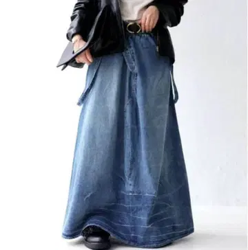 안티카 데님 롱 스커트