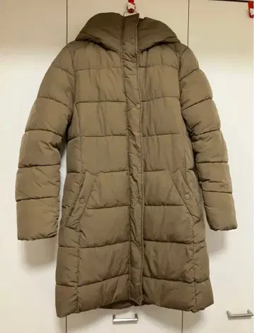 H&M 롱 코트 퀼팅 충전솜 코트 다운 코트