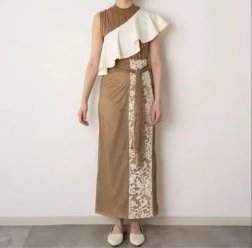 euw multi mesh skirt 브라운