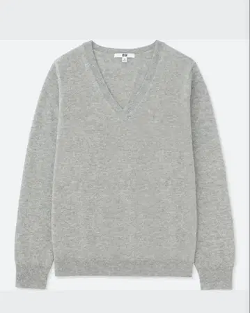 유니클로 캐시미어 V넥 스웨터 그레이 M