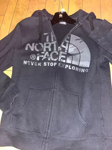 THE NORTH FACE 집업 후드티 카모플라주 패턴 로고 블랙