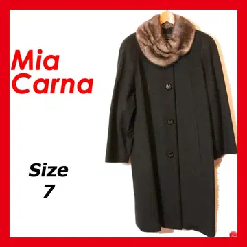 미아카르나 캐시미어 롱 코트 퍼 보아 사이즈 7 Mia Carna