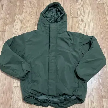 무인양품 신사 워셔블 솜 후드 자켓 M 다크 그린
