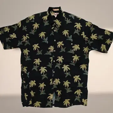 Cobra 야자수 패턴 하와이안 셔츠 M