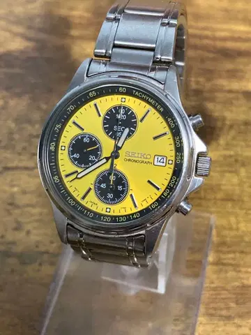 SEIKO 크로노그래프 쿼츠 7T92-0BA0 옐로우 컬러