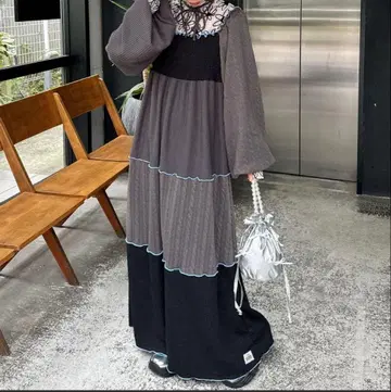 헬로 샌프란시스코 패치워크 배색 멜로 원피스