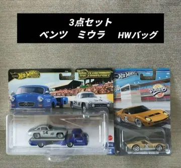 [ HW 3종 세트 ] 벤츠 300 트랜스포트 람보르기니 미우라 HW 백