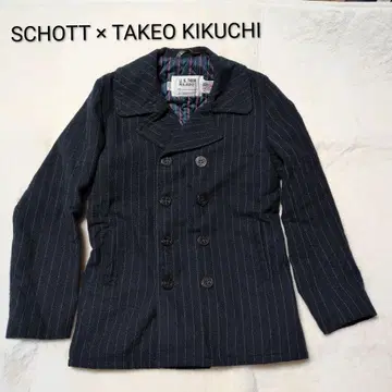 샷 x 다케오 키쿠치 피 코트 740N 멀티 스트라이프