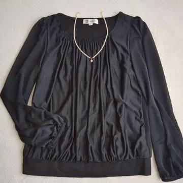 미쉘클랑 개더 블라우스 센터턱 상의 고급 38