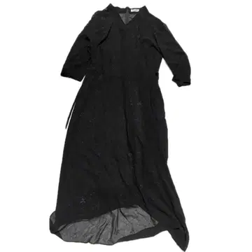 빈티지 퍼플 꽃 섬세한 시스루 레이어드 원피스