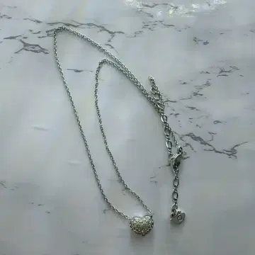 실버 하트형 펜던트 목걸이 스와로브스키