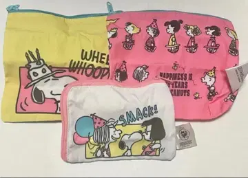 [ 미사용 새상품 ] 스누피 75주년 파우치 3세트