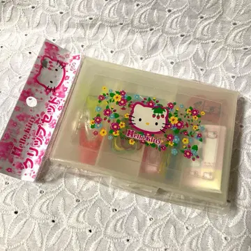 헬로키티 클립 세트 2001년제 레트로 문구 씰 포함