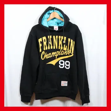 FRANKLIN 후드 부착 후드티 블랙/블루