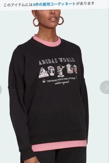 새상품! adidas Disney 콜라보 스웨트 셔츠 블랙