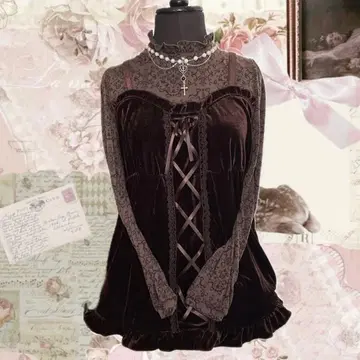 y2k axes femme 벨로아 레이스업 모리걸 페어리 그런지