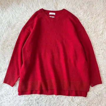 kagure 해밀턴 울 와이드 튜닉 니트 빨간색