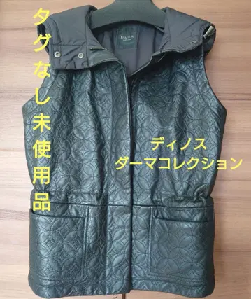 DAMA 컬렉션 블랙 퀼팅 베스트 후드 부착 시어링 가죽