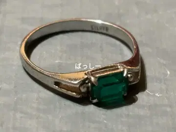 실버 반지 silver 각인 있음 에메랄드 그린