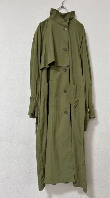 w closet 트렌치 롱 코트 카키