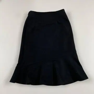 무릎 길이 스커트 블랙 S 사이즈 울 100%