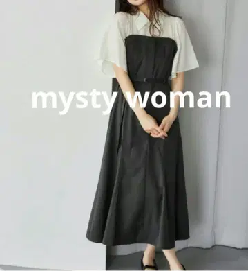 mysty woman 플레어 슬리브 도킹 원피스