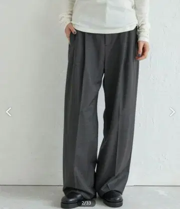 새상품 SHIPS wai 울 혼방 2턱 슬랙스