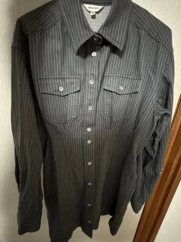 그레이 스트라이프 셔츠 미니 원피스