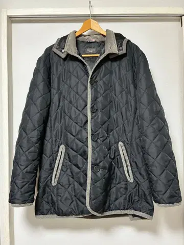 오리히카 퀼팅 자켓 스텐카라 코트 블랙