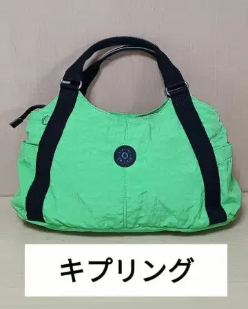 키플링 KIPLING 그린 나일론 핸드백