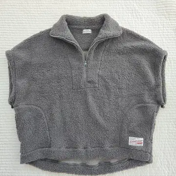 GENTIL 푸들 보아 하프 지퍼 베스트 그레이