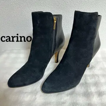 [ 미사용급 ] carino 부츠 스틸레토 가죽 스웨이드 힐