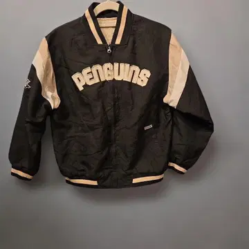 Reebok PENGUINS 바시티 자켓 블랙/베이지