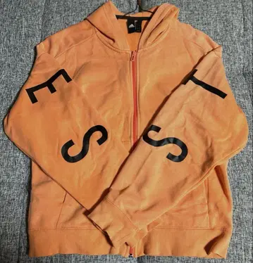 adidas 긴팔 속기모 오렌지 후드 부착 후드티