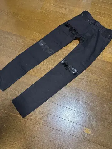 마인 데님 스키니 데님 블랙 데미지 가공