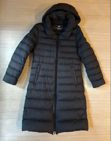 유니클로 울트라 라이트 다운 롱 코트 S 블랙 수납 파우치 포함